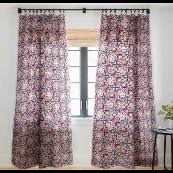 Marta Barragan Camarassa Geometric Colorful Sheer Curtain Panels 50 x 96 NEW - Picture 1 of 3